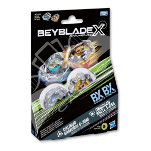 Hasbro Beyblade X Dual Pack: Calibur Samurai 6-70M & Obsidian Shell 3-85S