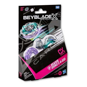 Hasbro Beyblade X – Starter Pack Top and Launcher: Reaper Rhino C 4-55D